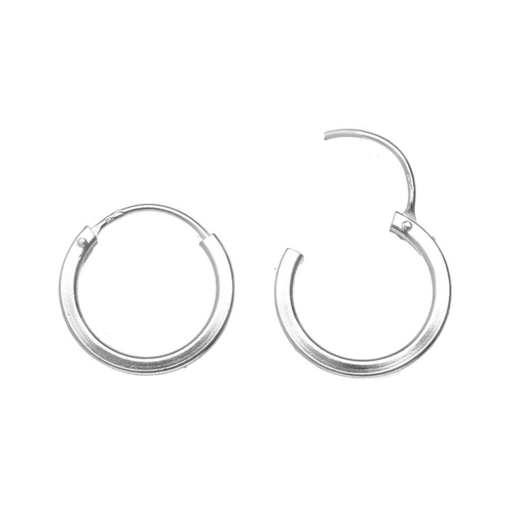 Σκουλαρίκια 925 ασήμι Sterling Silver Hoops (1.2cm) - mykarma.gr