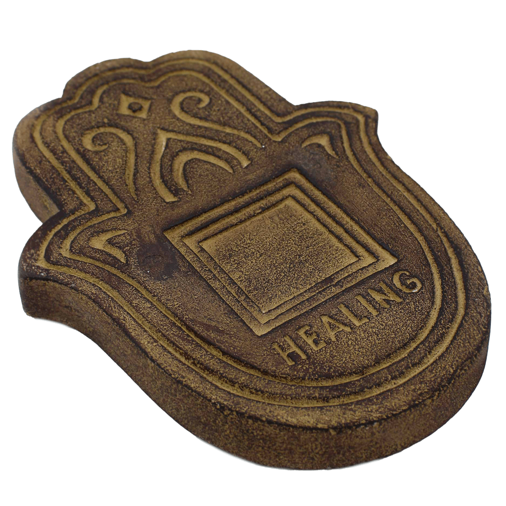 Healling Incense Plate - Βάση Θυμιάματος «Θεραπεία» - αντικέ Διαστάσεις: 23x17x3 εκ - mykarma.gr