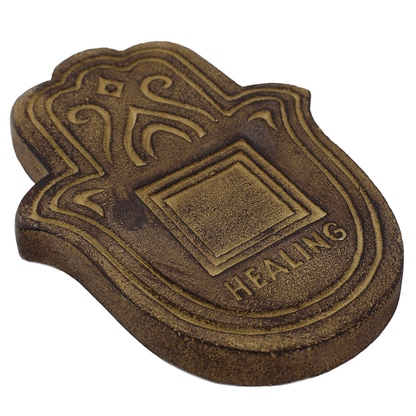 Healling Incense Plate - Βάση Θυμιάματος «Θεραπεία» - αντικέ Διαστάσεις: 23x17x3 εκ - mykarma.gr