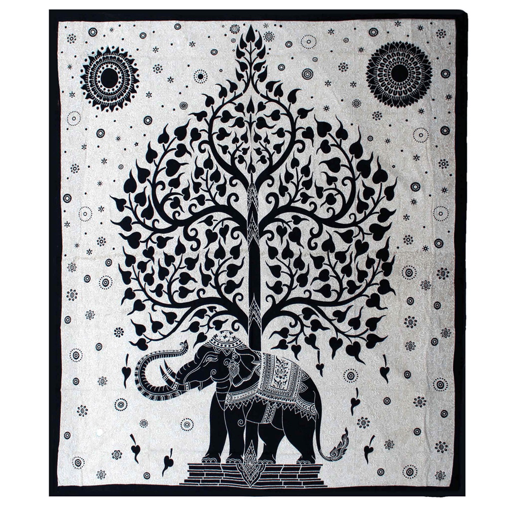 Κρεμαστά τοίχου Boho Batik - Κουβέρτα - Elephant Tree - 100% Διπλό Βαμβάκι Διάμετρος: 230 x 200 cm - mykarma.gr