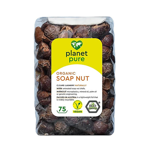 Bio Planet Pure-Soap Nuts-Φυσικό απορρυπαντικό ρούχων & μαλακτικό για 75 πλύσεις - υποαλλεργικό & άοσμο + σακούλα πλυσίματος - 350 g