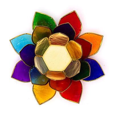Lotus ατμοσφαιρικό φως από Capiz Shell - για ρεσω - 7 Chakra Διαστάσεις: 13,5 cm