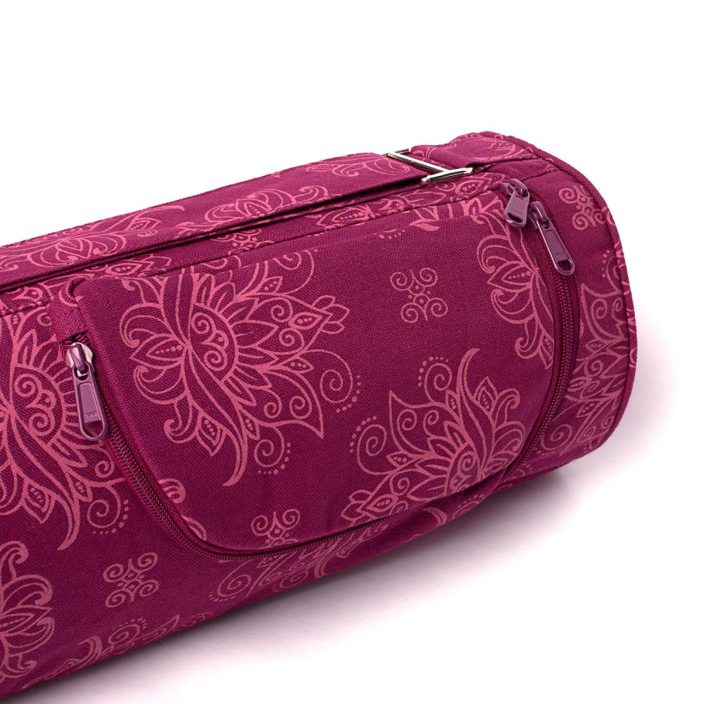 Bodhi Yoga Asana Mat Bag Maharaja - Τσάντα Μεταφοράς για στρώμα “Lotus” - βαμβάκι - berry Διαστάσεις 60 cm - mykarma.gr