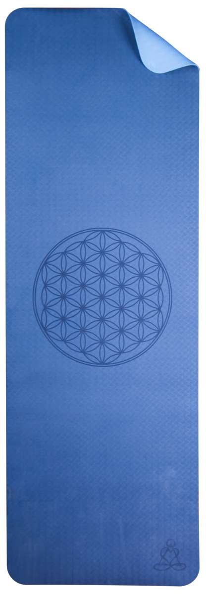 Ecofriendly Yoga Mat - Στρώμα TPE - “Flower of Life”- dark blue/light blue Διαστάσεις: Μήκος: 182 εκ Πλάτος: 61 εκ Πάχος: 6 mm - mykarma.gr