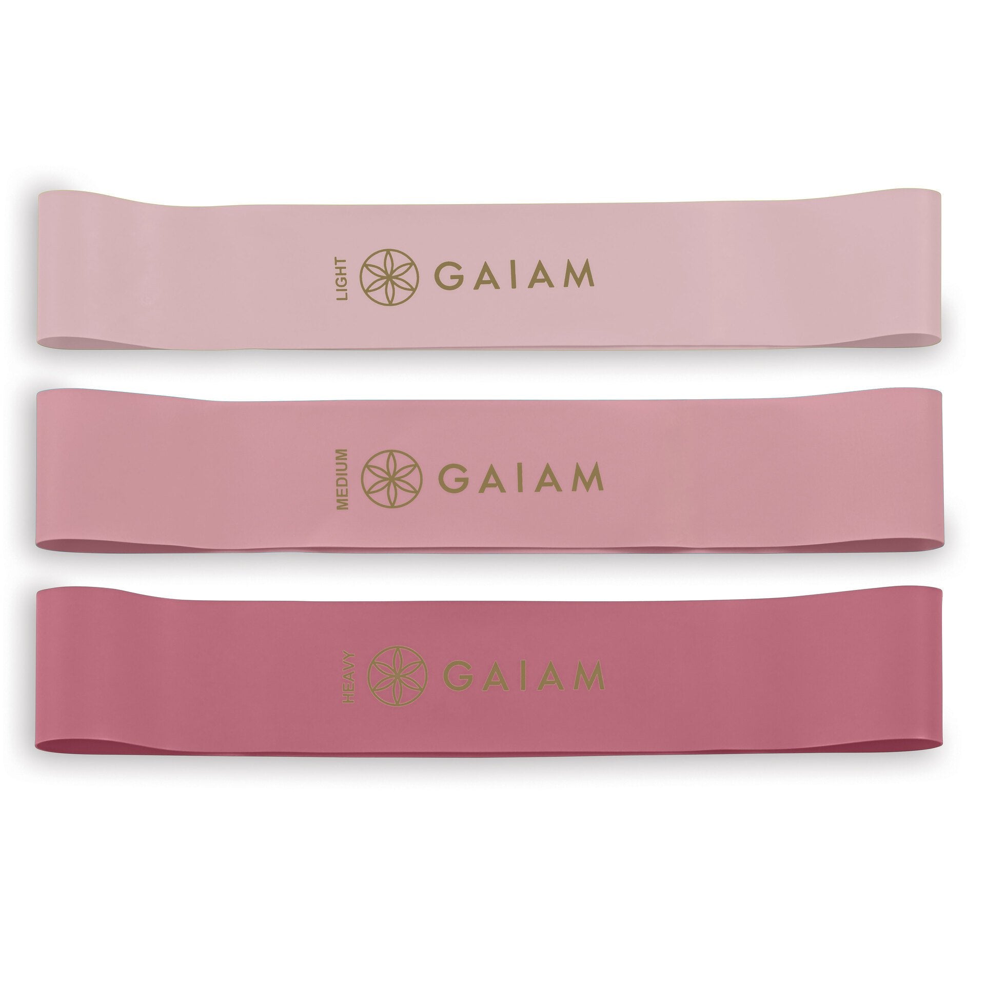 Gaiam -Set από 3 Pilates Restore Mini Loop Band Kit Berry από φυσικό καουτσούκ - Light,Medium,Heavy Διαστάσεις: 23 x 5 cm - mykarma.gr