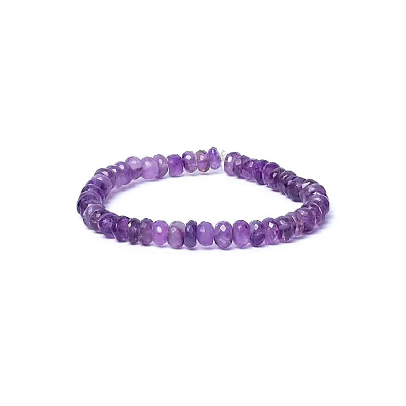 Βραχιόλι από Αμέθυστο (Amethyst) ΑΑ ποιότητας - ελαστικό Χάντρες ± 5 mm - mykarma.gr