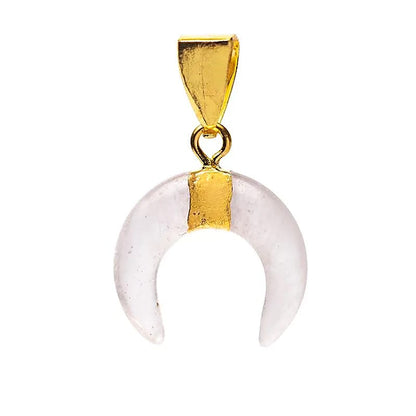 Κρεμαστό Μενταγιόν Ημισελήνου με Λευκό Χαλαζία (Rock Crystal) Διαστάσεις: ±1x1 cm