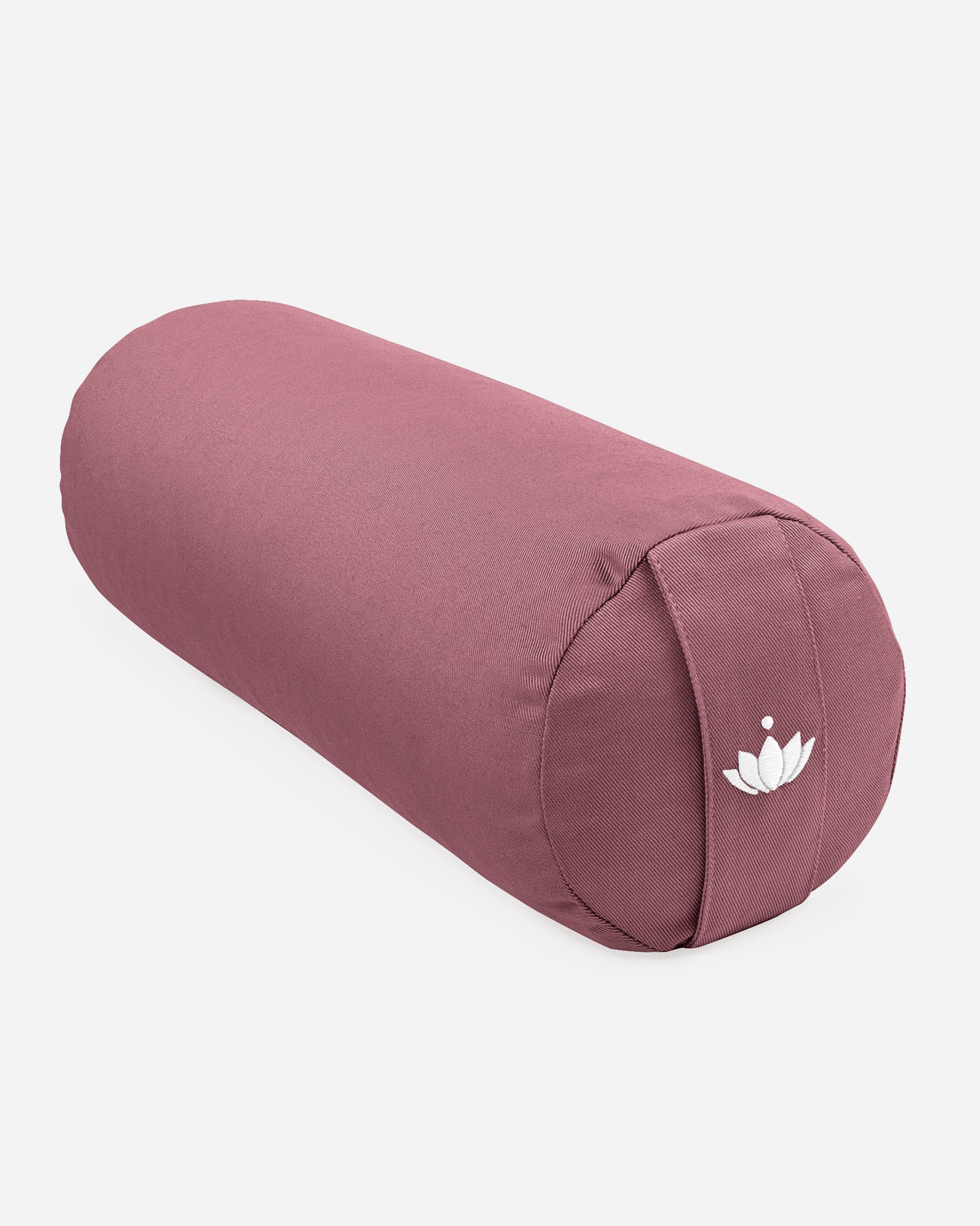 Lotuscrafts Στρογγυλό μικρό μαξιλάρι Bolster λαιμού “Lotus” - Aubergine - κάλυμμα απο οργανικό βαμβάκι Διαστάσεις: 40 × 13 εκ - mykarma.gr