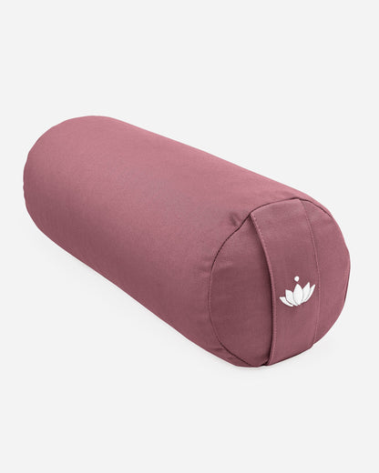 Lotuscrafts Στρογγυλό μικρό μαξιλάρι Bolster λαιμού “Lotus” - Aubergine - κάλυμμα απο οργανικό βαμβάκι Διαστάσεις: 40 × 13 εκ - mykarma.gr