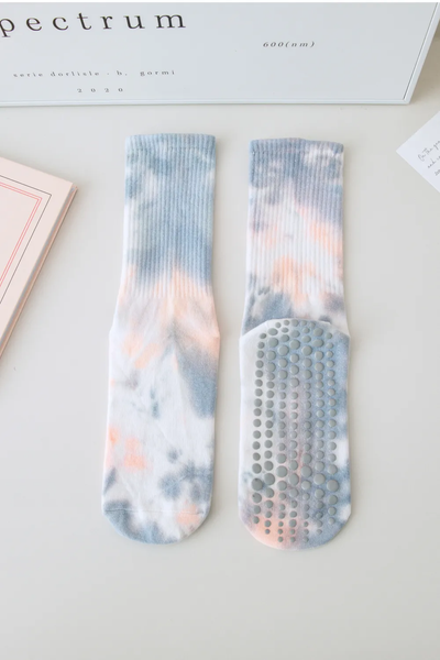 Αντιολισθητικές Ψηλές Κάλτσες - Tie-Dye Non-Slip Socks – Yoga & Pilates No 36-41 - mykarma.gr