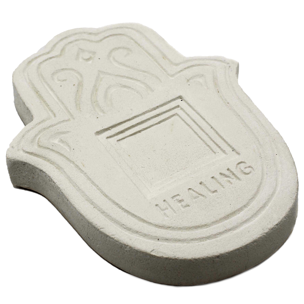 Healling Incense Plate - Βάση Θυμιάματος «Θεραπεία» - λευκή Διαστάσεις: 23x17x3 εκ - mykarma.gr