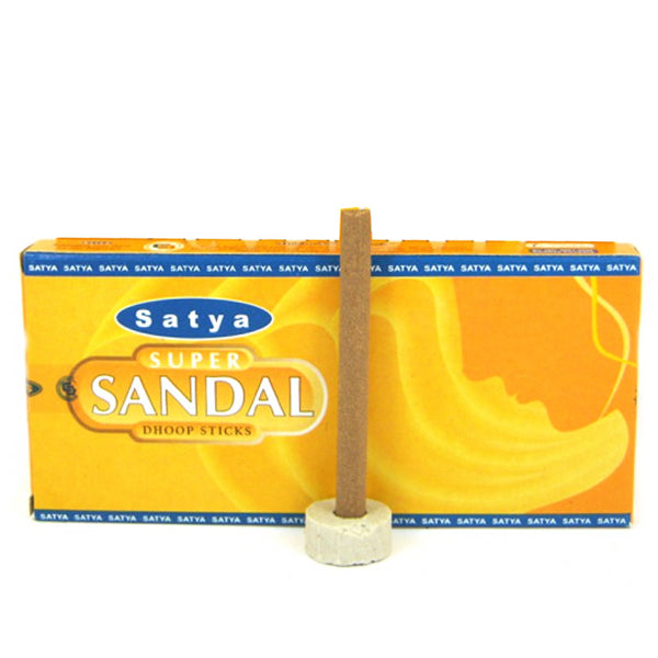 Satya Super Sandal Dhoop - 10 ραβδιά + Βάση Βάρος: 41 γρ Χρόνος καύσης για κάθε ραβδι 45 λ - mykarma.gr