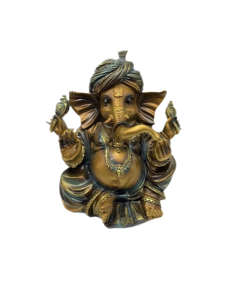 Άγαλμα Γκανέσα (Ganesha) – ρητίνη με μπρούτζινη όψη Διαστάσεις: 24 x 23 x 20 εκ