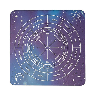 Pendulum Mat Galaxy - Χάρτης Μαντείας για Εκκρεμές - ξύλο με Σχέδιο Γαλαξία & Αστρολογική Διάταξη Διάσταση: 20 x 20 εκ - mykarma.gr