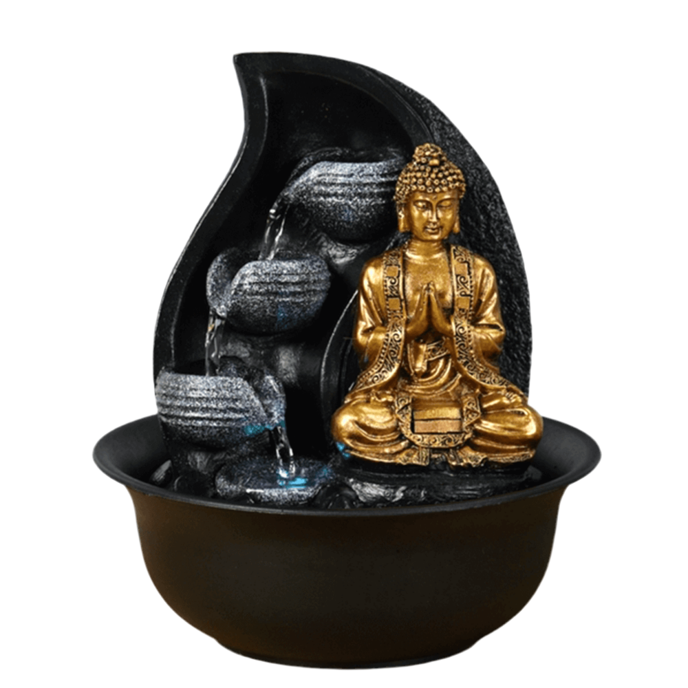 Συντριβάνι «Buddha Praya» με Φωτάκι LED & χρωματική παραλλαγή Διαστάσεις: 20 x 20 x 22 εκ - mykarma.gr