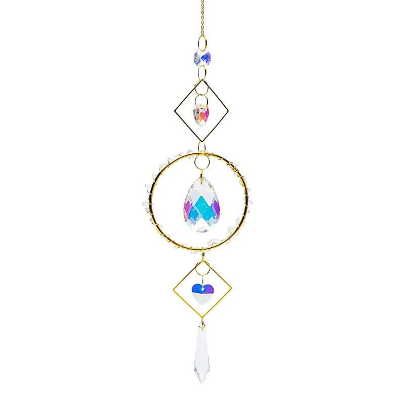 Suncatcher (Ηλιοπαγίδα) - Κρύσταλλοι Feng Shui - Καρδιές με κρυστάλλινη διακόσμηση Διαστάσεις: 40 εκ - mykarma.gr