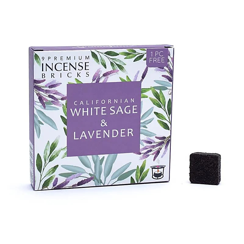 Αρωματικό Κάρβουνο Incense Bricks Λευκό Φασκόμηλο & Λεβάντα για καυστήρα Aromafume - 9 Θυμιάματα/Τούβλα Βάρος: 40 g - mykarma.gr