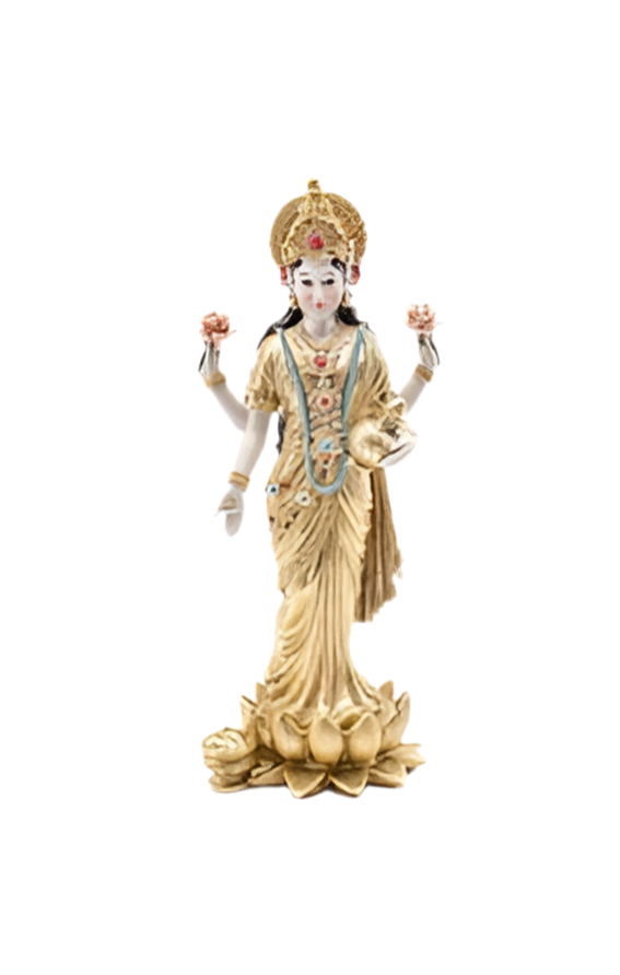 Άγαλμα Θεάς Λάκσμι (Lakshmi) πάνω σε Ελέφαντα – Ρητίνη Διαστάσεις: 14,5x11,5x34 εκ