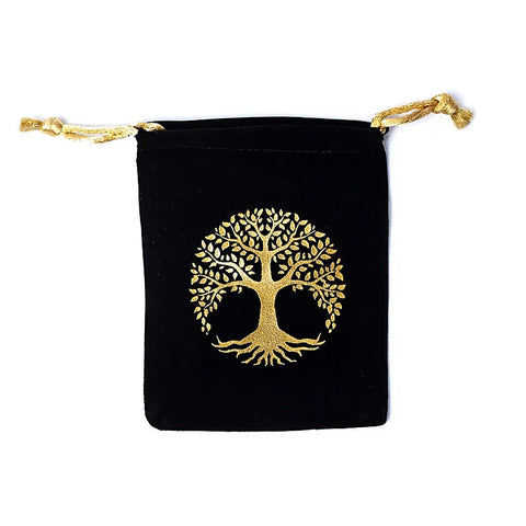 Βελούδινο Τσαντάκι με τυπωμένο σύμβολο «Δέντρο της Ζωής»  Διαστάσεις: 10 × 11 εκ