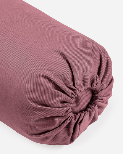 Lotuscrafts Στρογγυλό μικρό μαξιλάρι Bolster λαιμού “Lotus” - Aubergine - κάλυμμα απο οργανικό βαμβάκι Διαστάσεις: 40 × 13 εκ - mykarma.gr