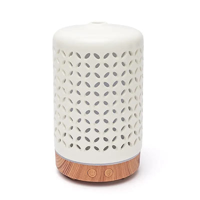 Ultrasonic aroma diffuser “Λουλούδι της Ζωής”- Κεραμικός διαχυτής αρώματος για Αιθέριο έλαιο - καλώδιο USB & Led Περιεκτικότητα: 100ml Μέγεθος: 9x15 cm - mykarma.gr