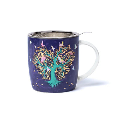 Ενα υπέροχο δώρο! Tea Infuser-Κούπα Lovebirds - Πορσελάνη 400 ml - mykarma.gr