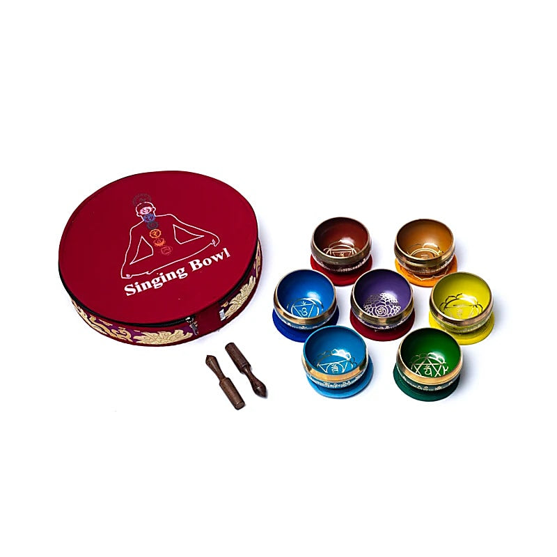 Set με 7 Chakra Singing Bowls + 2 ραβδία & Θήκη Μεταφοράς  Διαστάσεις: 5,5 x 28 εκ Βάρος: 1450 γρ - mykarma.gr