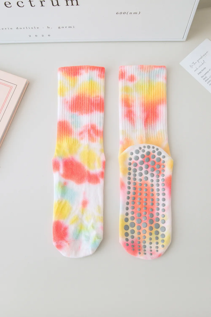Αντιολισθητικές Ψηλές Κάλτσες - Tie-Dye Non-Slip Socks – Yoga & Pilates No 36-41