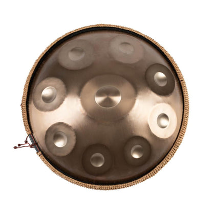 Handpan Musical Instrument - Κρουστό μουσικό όργανο από ανοξείδωτο ατσάλι με Βάση & θήκη Μεταφοράς 440 Hz 9 tones D minor Διάμετρος: 56 cm - mykarma.gr