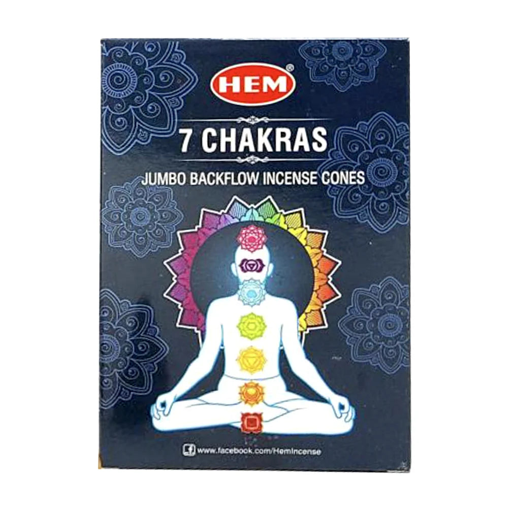 HEM Κώνοι θυμιάματος ανάστροφης ροής HEM Backflow - 7 Chakras Περιέχει 20 κώνους
