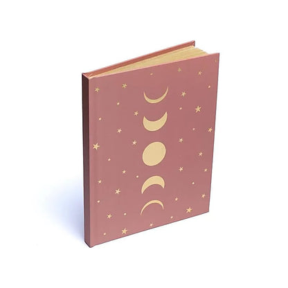 Σημειωματάριο/Notebook “Moon Phases & Stars” από χαρτί - βαθή ροζ Μέγεθος 15 x 21 cm - mykarma.gr