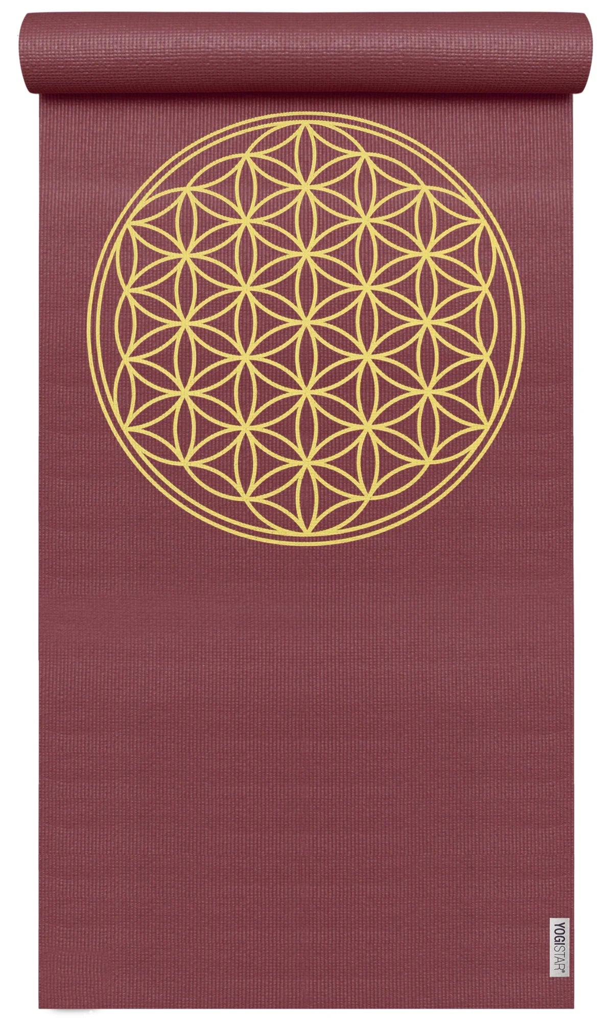 Yogistar - Στρώμα γιόγκα 'Basic Flower of Life' (Bordeaux) Διαστάσεις: 183 εκ x 61 εκ x 4 mm Βάρος: 1,1 kg - mykarma.gr