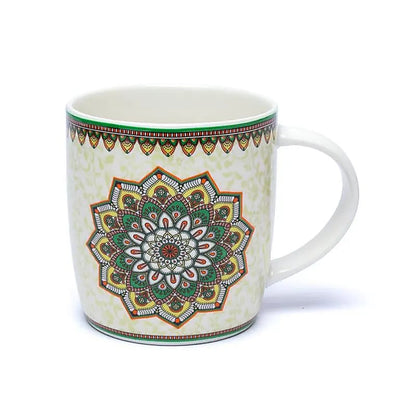 Ενα υπέροχο δώρο! Tea Infuser-Κούπα «Mandala» πράσινη - Πορσελάνη 400 ml - mykarma.gr