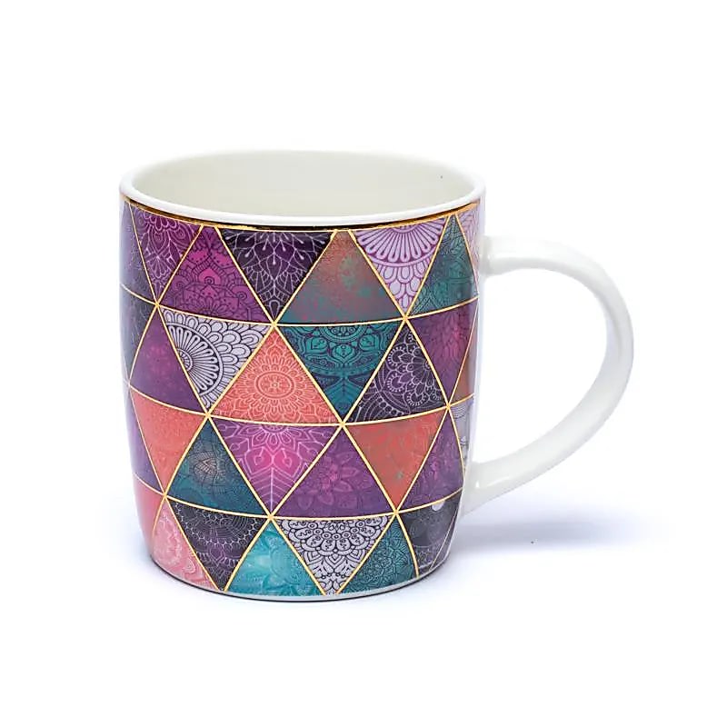 Ενα υπέροχο δώρο! Tea Infuser-Κούπα Mandala Patchwork Υλικό: Πορσελάνη Περιεκτικότητα: 400ml - mykarma.gr