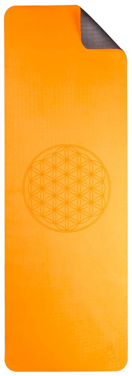 Ecofriendly Yoga Mat - Στρώμα TPE - “Flower of Life”- orange/grey Διαστάσεις: Μήκος: 182 εκ Πλάτος: 61 εκ Πάχος: 6 mm - mykarma.gr