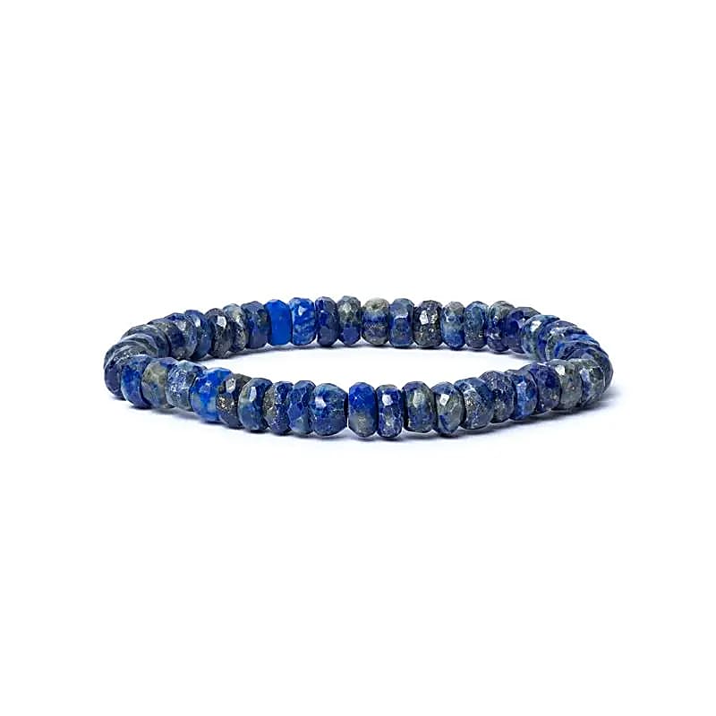 Βραχιόλι - Λάπις Λάζουλι (Lapis Lazuli) ΑΑ ποιότητας - ελαστικό Χάντρες ± 7 mm - mykarma.gr
