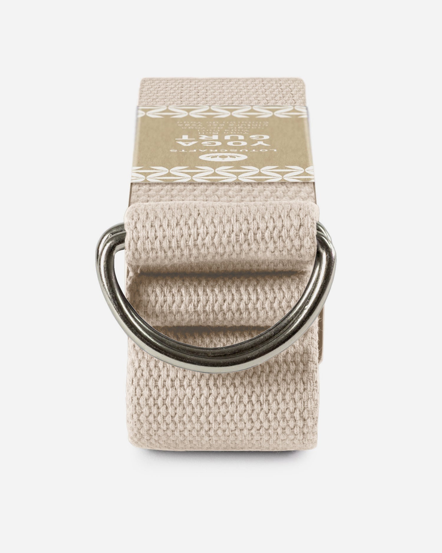 Lotuscrafts Ιμάντας γιόγκα D-Ring - Light Taupe - BIO βαμβάκι 250x3,8 εκ - mykarma.gr