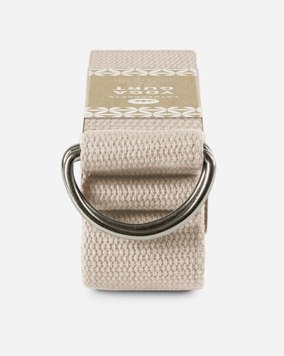 Lotuscrafts Ιμάντας γιόγκα D-Ring - Light Taupe - BIO βαμβάκι 250x3,8 εκ - mykarma.gr