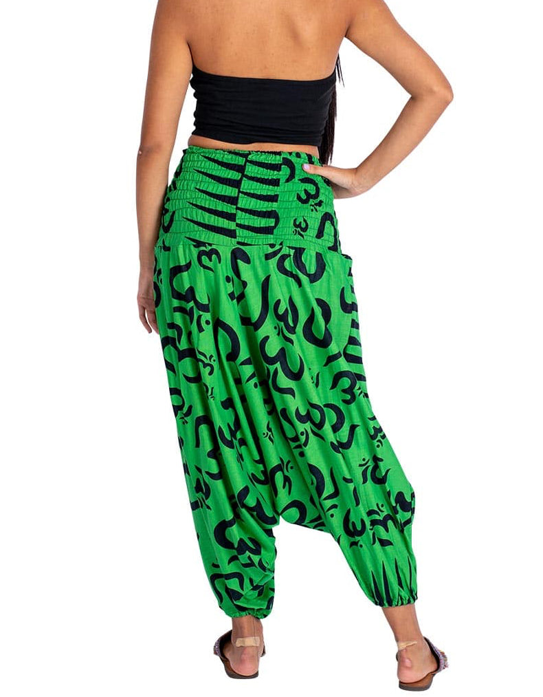 Om Green Afghan Pants: with Om symbol - MPA50106 - mykarma.gr