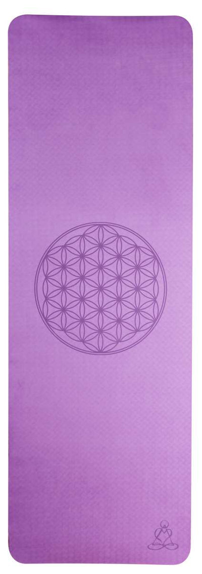 Ecofriendly Yoga Mat - Στρώμα TPE - “Flower of Life”- dark purple/soft purple Διαστάσεις: Μήκος: 182 εκ Πλάτος: 61 εκ Πάχος: 6 mm - mykarma.gr
