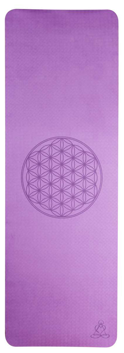 Ecofriendly Yoga Mat - Στρώμα TPE - “Flower of Life”- dark purple/soft purple Διαστάσεις: Μήκος: 182 εκ Πλάτος: 61 εκ Πάχος: 6 mm