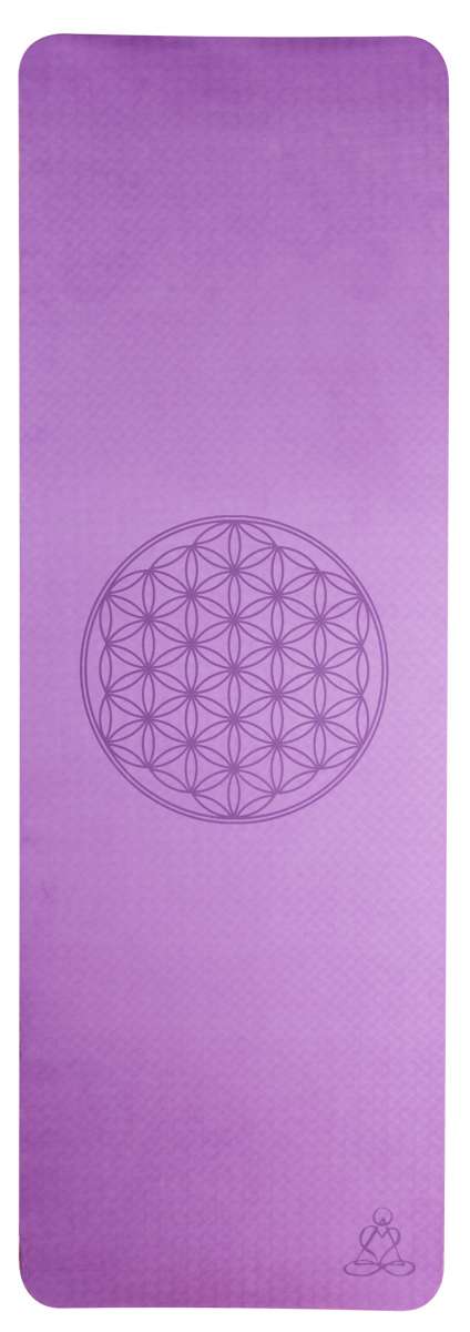 Ecofriendly Yoga Mat - Στρώμα TPE - “Flower of Life”- dark purple/soft purple Διαστάσεις: Μήκος: 182 εκ Πλάτος: 61 εκ Πάχος: 6 mm