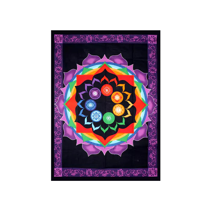 Κρεμαστά τοίχου (Tapestry) - Ριχτάρι - “RainBow Chakra” Υλικο: βαμβάκι Διαστάσεις: 210 × 240 cm - mykarma.gr