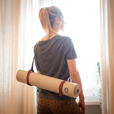 Ιμάντας Μεταφοράς για Στρώμα Yoga - Mat Carry Strap «Flower of Life» - aubergine