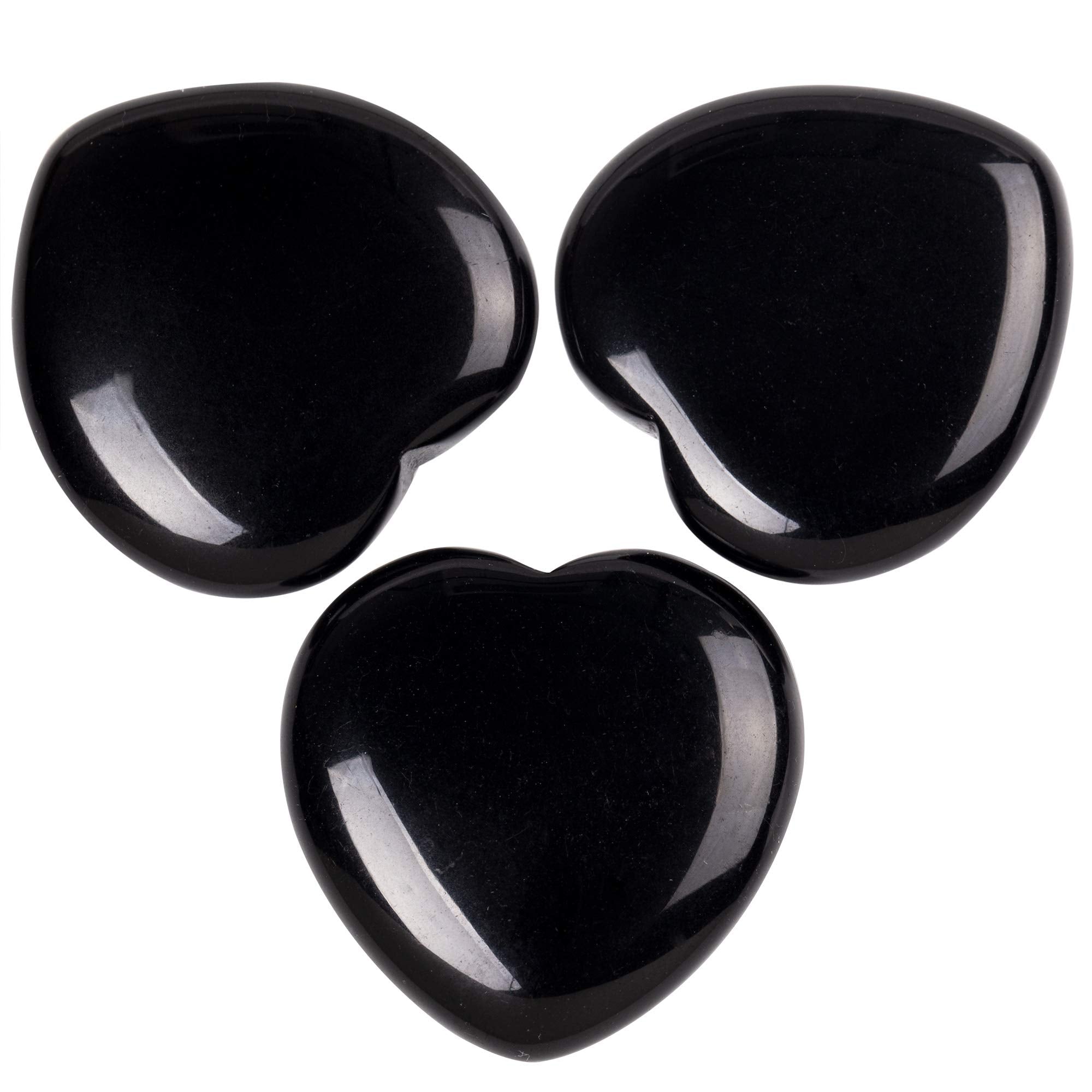 Πέτρα Ανησυχίας (Worry stone) - Μαύρος Οψιδιανός (Black Obsidian) - σε σχήμα Καρδιά Διαστάσεις: ±4 cm (Η συσκευασία περιέχει 1 τεμάχιο)