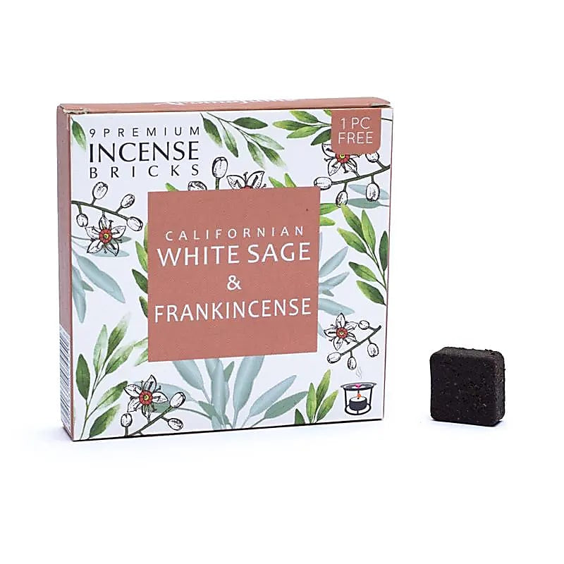 Αρωματικό Κάρβουνο Incense Bricks Λευκό Φασκόμηλο & Λιβάνη για καυστήρα Aromafume - 9 Θυμιάματα/Τούβλα Βάρος: 40 g - mykarma.gr
