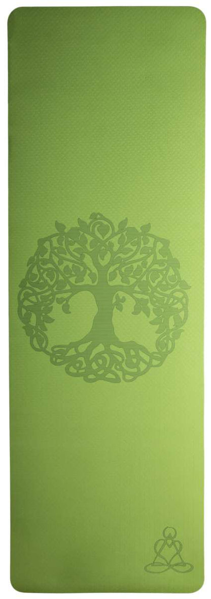 Ecofriendly Yoga Mat - Στρώμα TPE - “Tree of Life”- light green / grey Διαστάσεις: Μήκος: 182 εκ Πλάτος: 61 εκ Πάχος: 6 mm