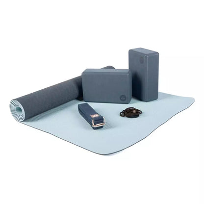Bodhi Yoga Sets - Yoga Set Flow Blue/Light Blue - Στρώμα 183 x 60 cm 5 mm & 2 Block 22,8 x 15 x 7,6 cm & Ιμάντας 2,5 m x 3,8 cm & Τσάντα Μεταφοράς - mykarma.gr