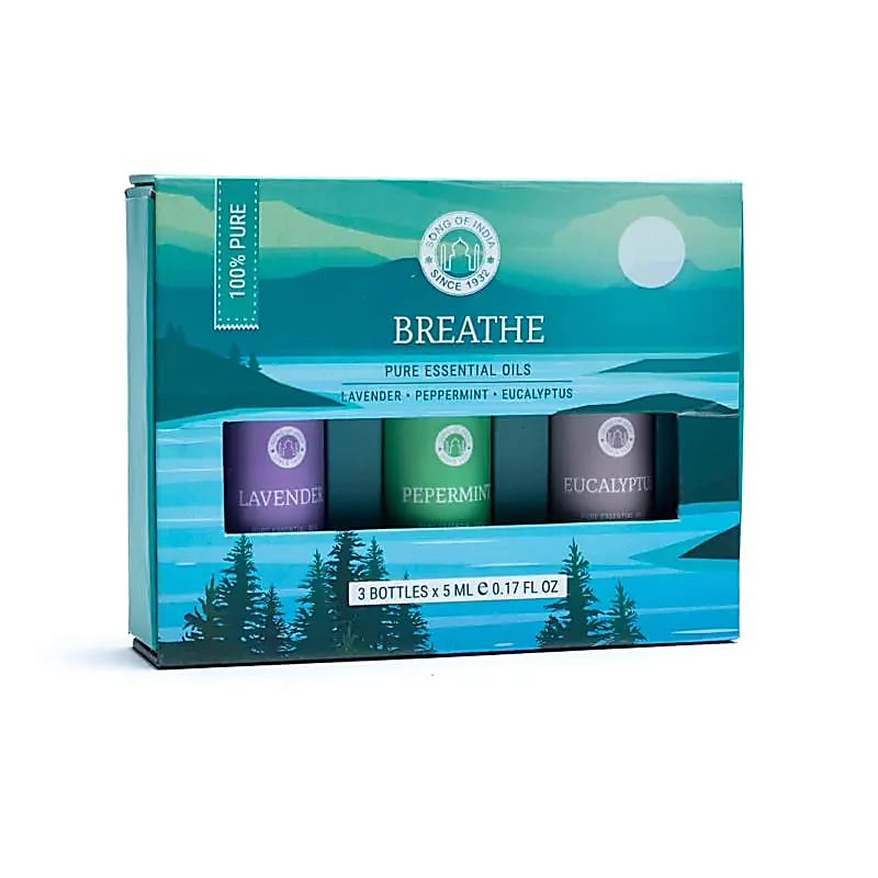 Αιθέριο Έλαιο - Σετ Αρωματοθεραπείας «Breathe» για αναζωογόνηση από 3 x 5 ml αιθέρια έλαια Λεβάντα,Δυόσμο,Ευκάλυπτο - mykarma.gr