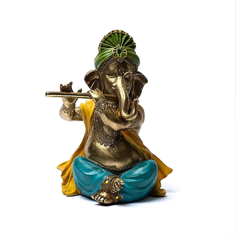 Άγαλμα Ganesh με Φλάουτο  - Θεός της Τύχης. Διαστάσεις: 28 x 18 x 13 εκ Βάρος: 1200 γρ